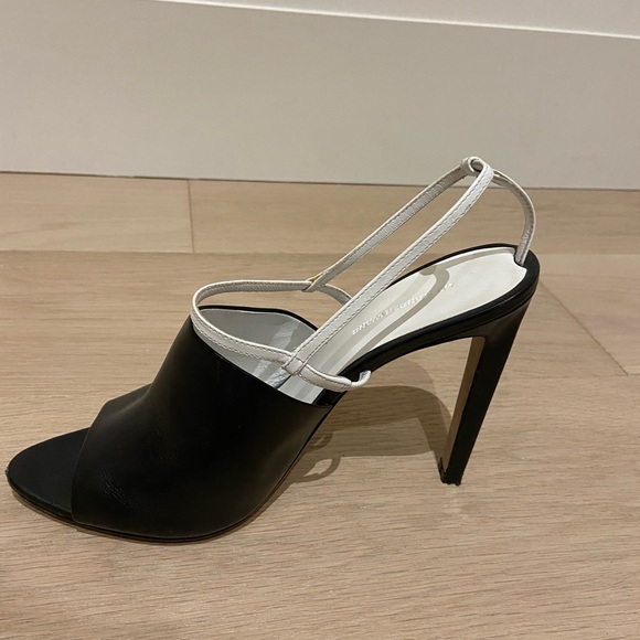 Alexander Wang black and white leather sling back heels. - Picture 6 of 6